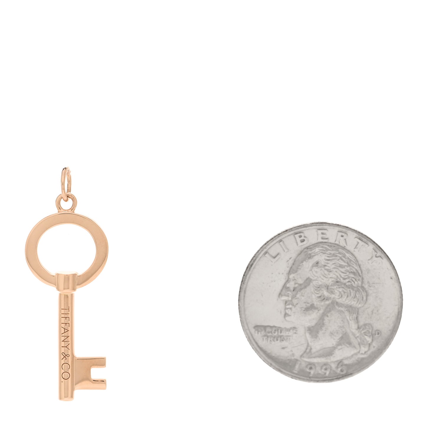 18K Rose Gold Modern Keys Open Round Key Pendant