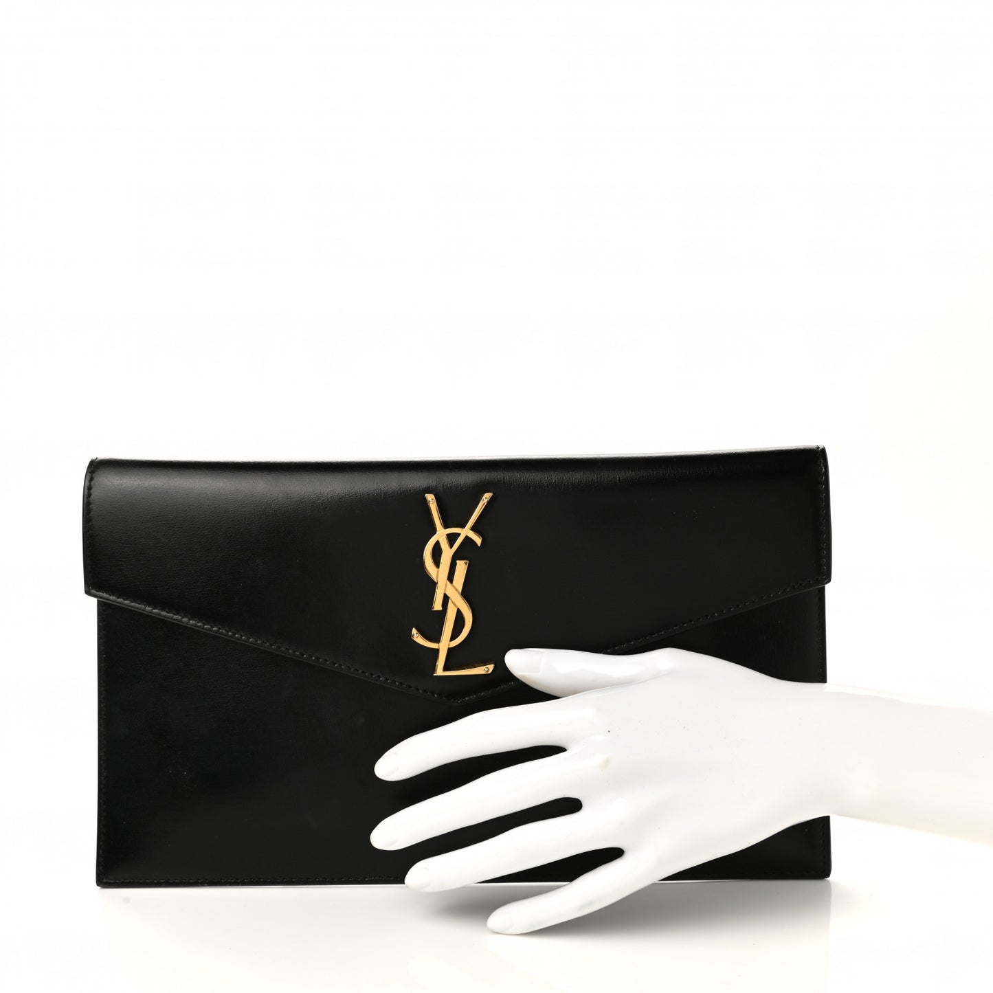 Smooth Shiny Calfskin Monogram Uptown Pouch Black