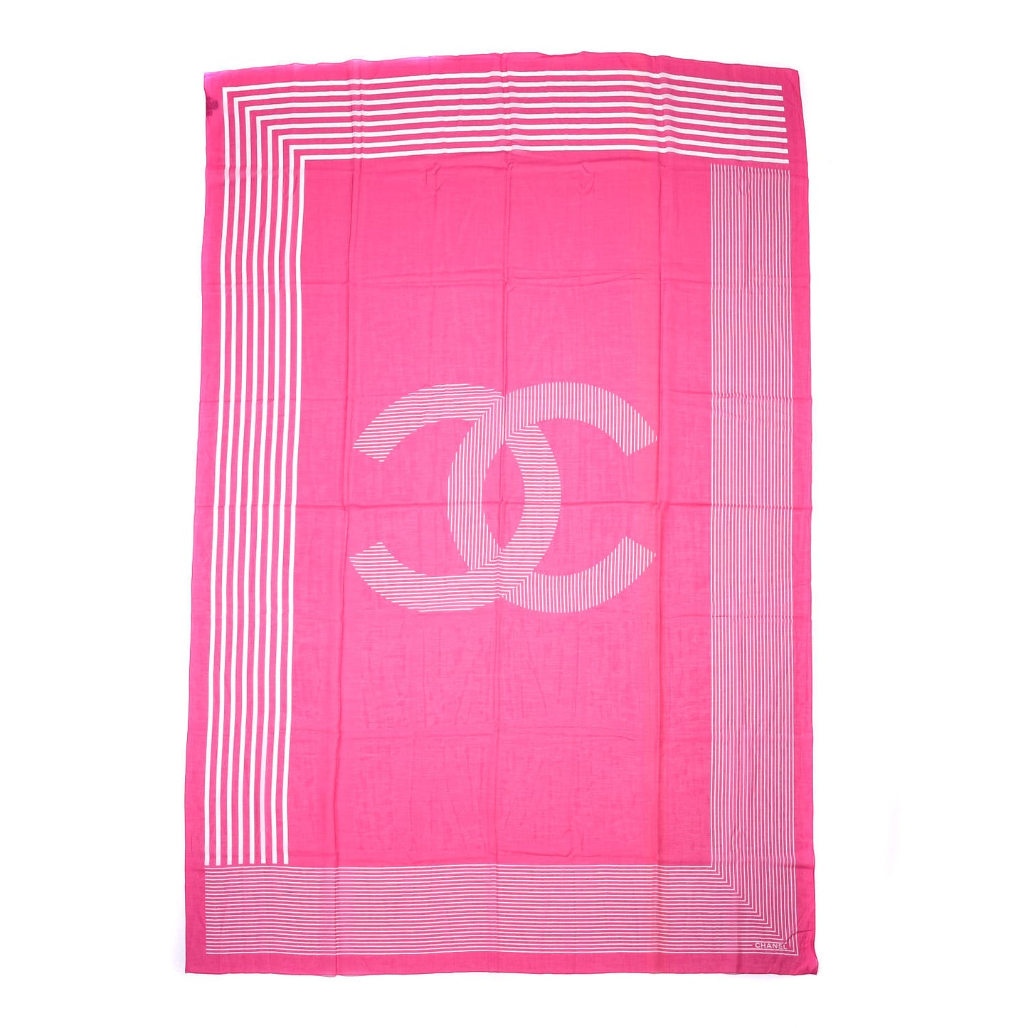 Cotton Silk CC Striped Stole Pink White