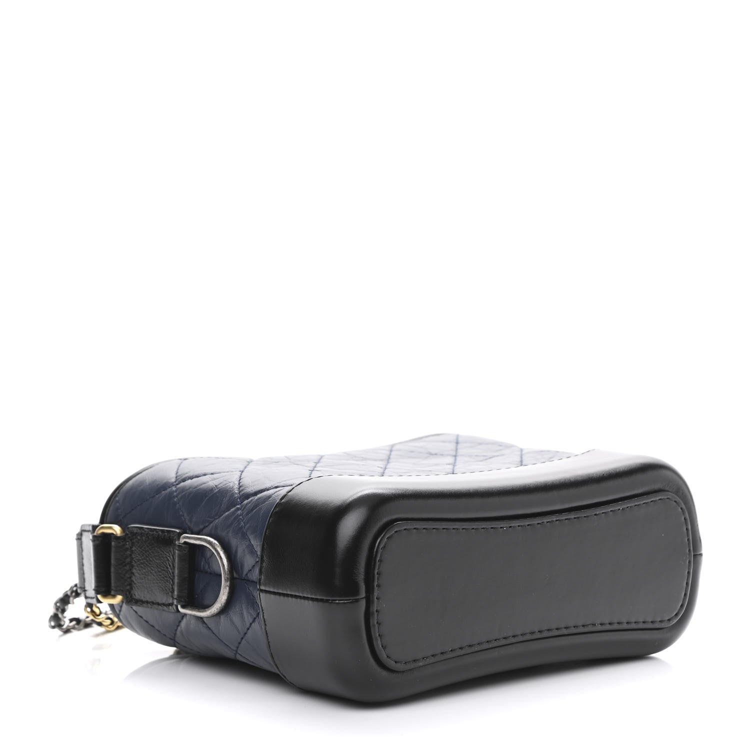 Chanel Aged Calfskin Quilted Small Gabrielle Hobo Navy Black 4 of 10