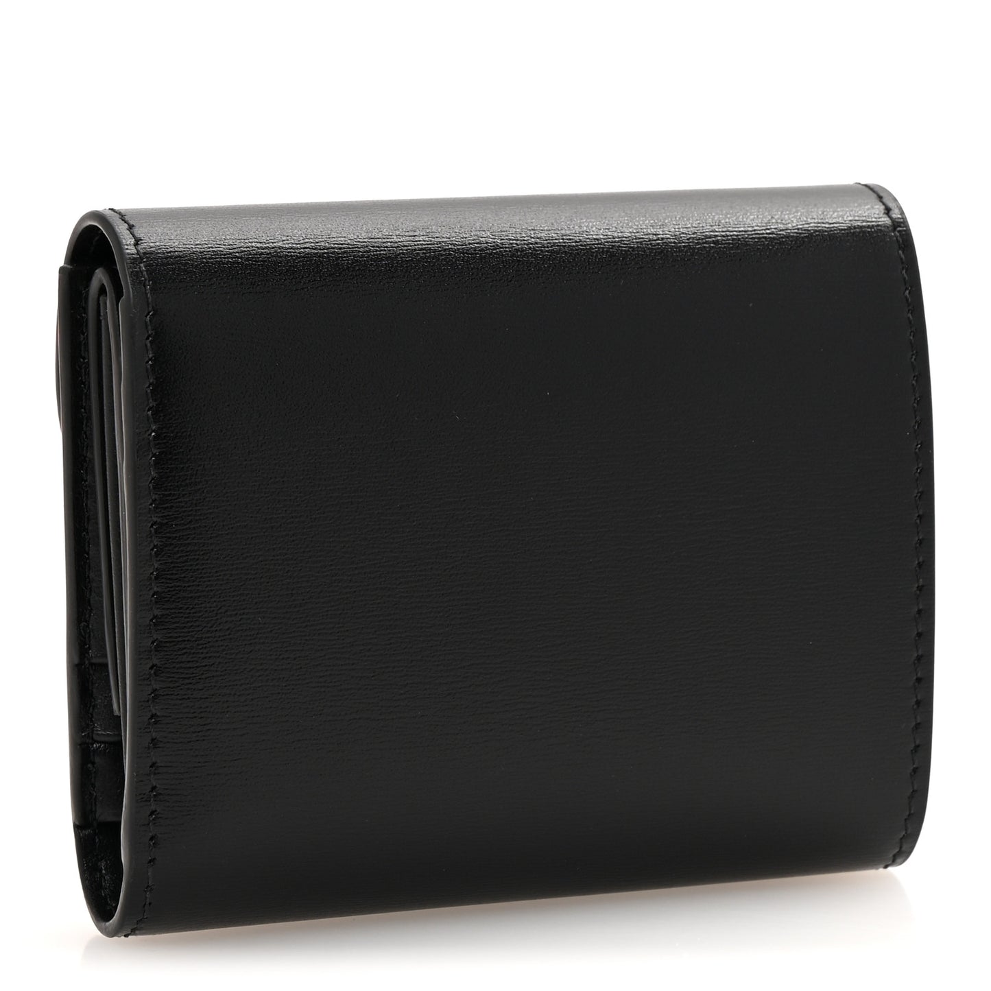 Shiny Smooth Lambskin Small Triomphe Wallet Black