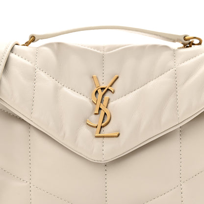 Saint Laurent Lambskin Quilted Toy Loulou Puffer Monogram Chain Satchel Crema Soft 8 of 11