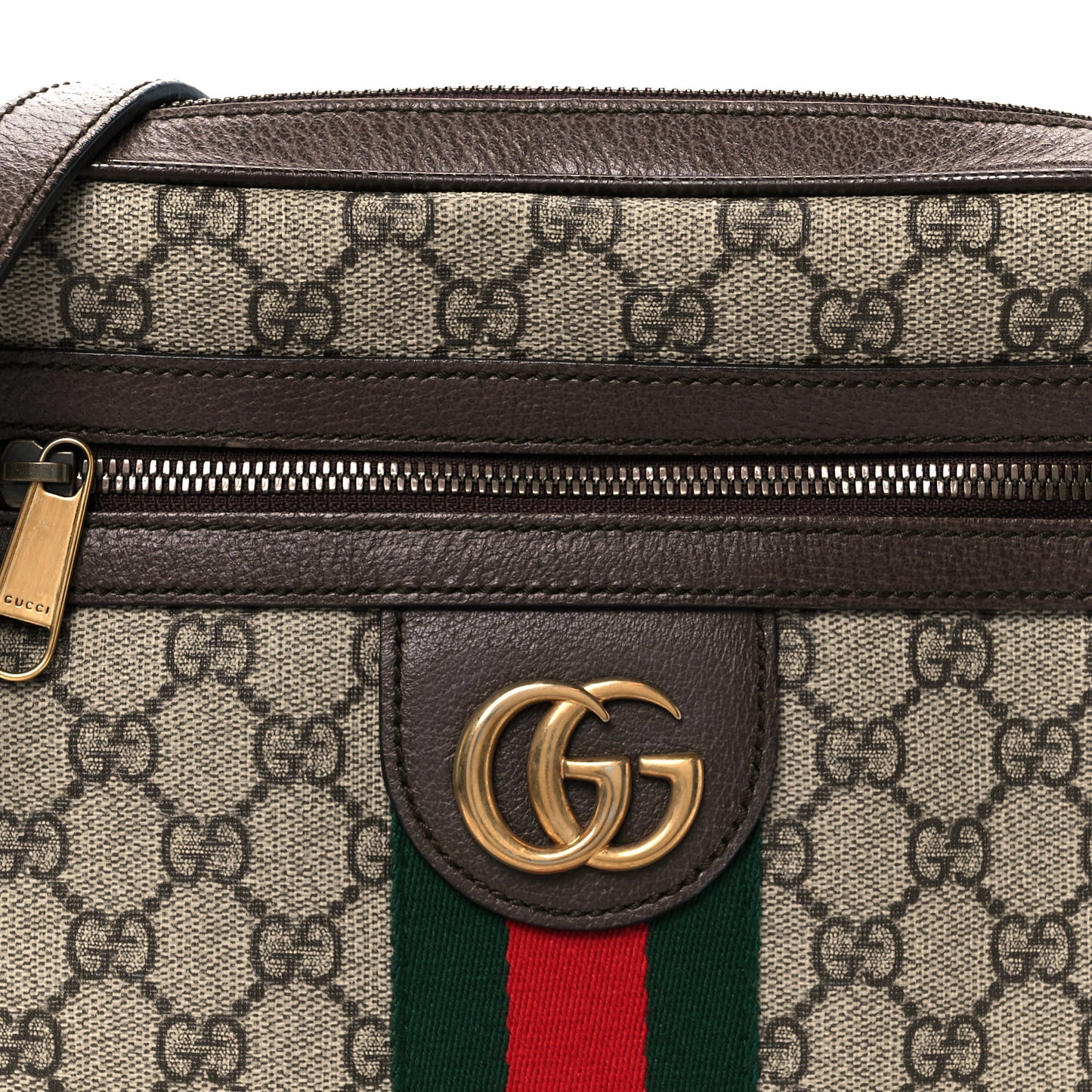 GG Supreme Monogram Web Small Ophidia Messenger Bag Brown