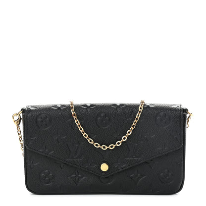 Louis Vuitton Empreinte Pochette Felicie Chain Wallet Black 1 of 11