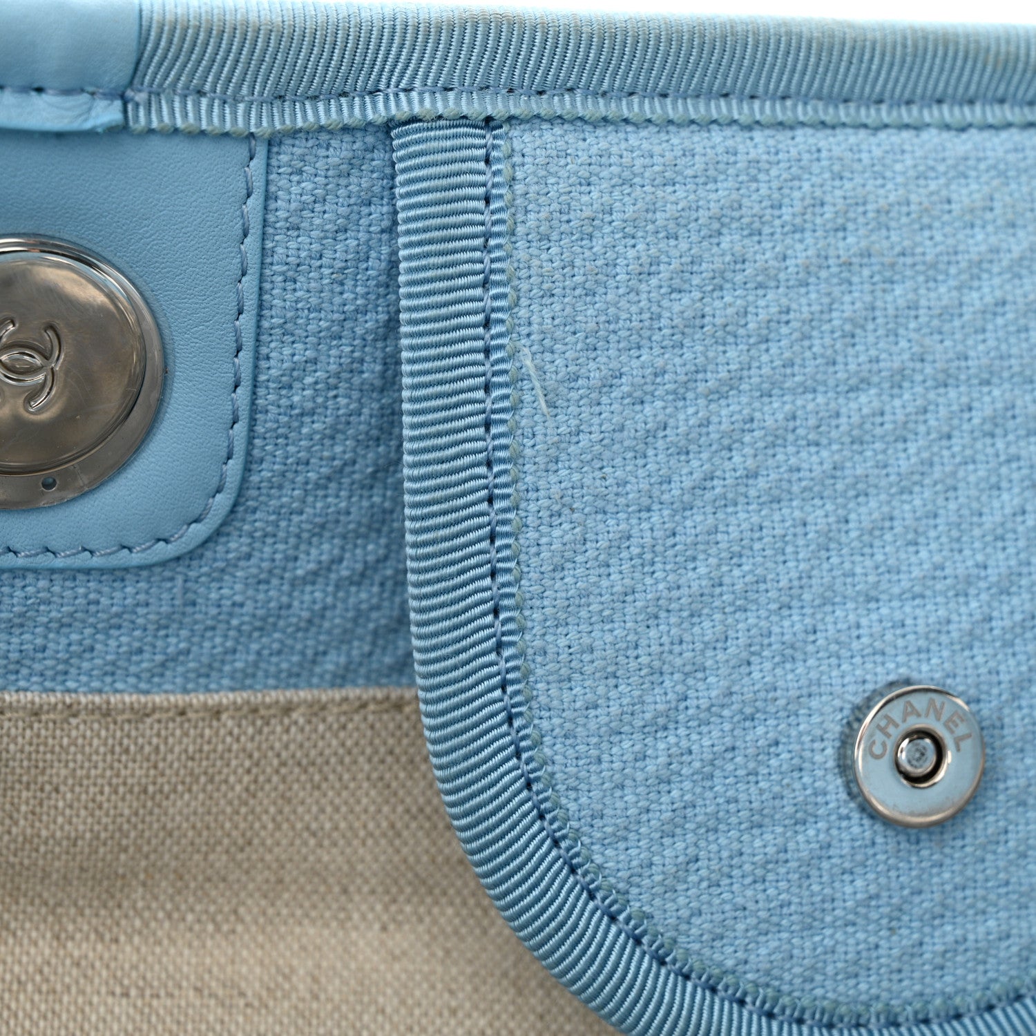 Chanel Mixed Fibers Medium Deauville Tote Light Blue 16 of 16