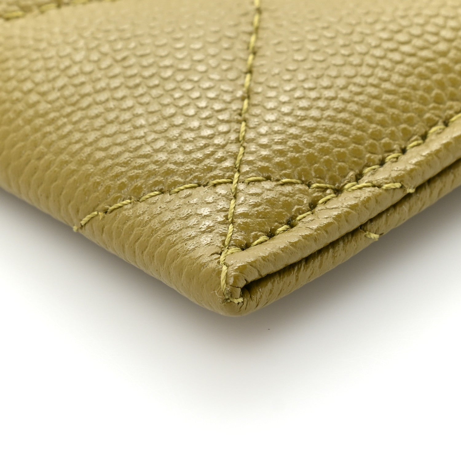 Chanel Caviar Quilted Crystal Card Holder Green 9 of 11
