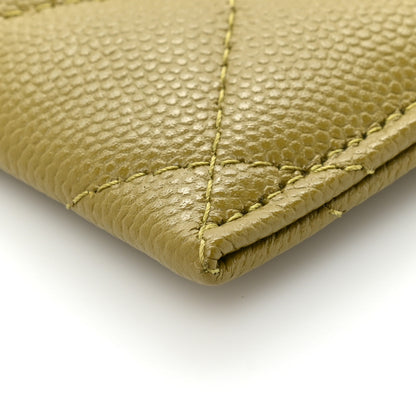 Chanel Caviar Quilted Crystal Card Holder Green 9 of 11