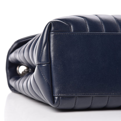 Saint Laurent Calfskin Y Quilted Monogram Medium Loulou Chain Satchel Denim Blue 5 of 10