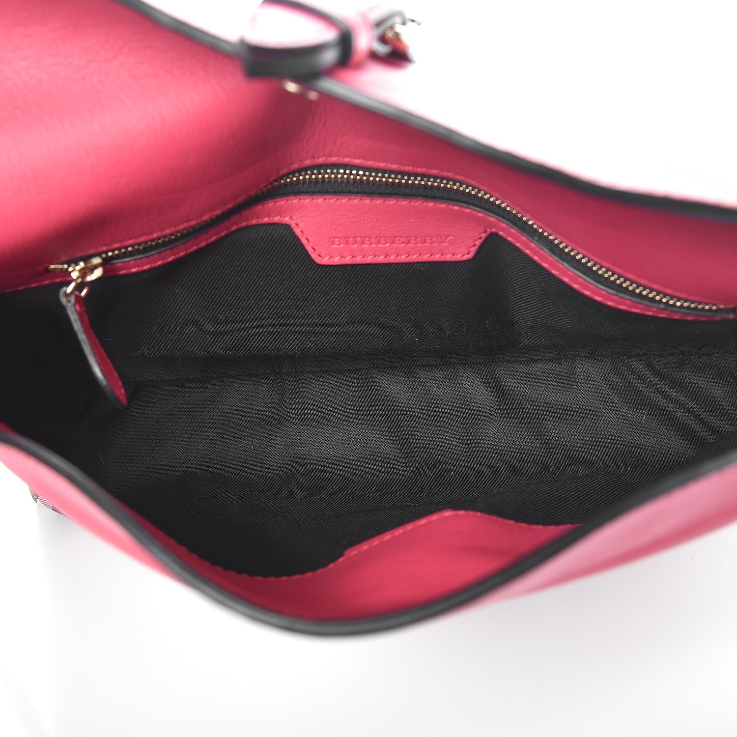 Burberry Horseferry Check Small Leah Crossbody Clutch Crimson Pink 5 of 7