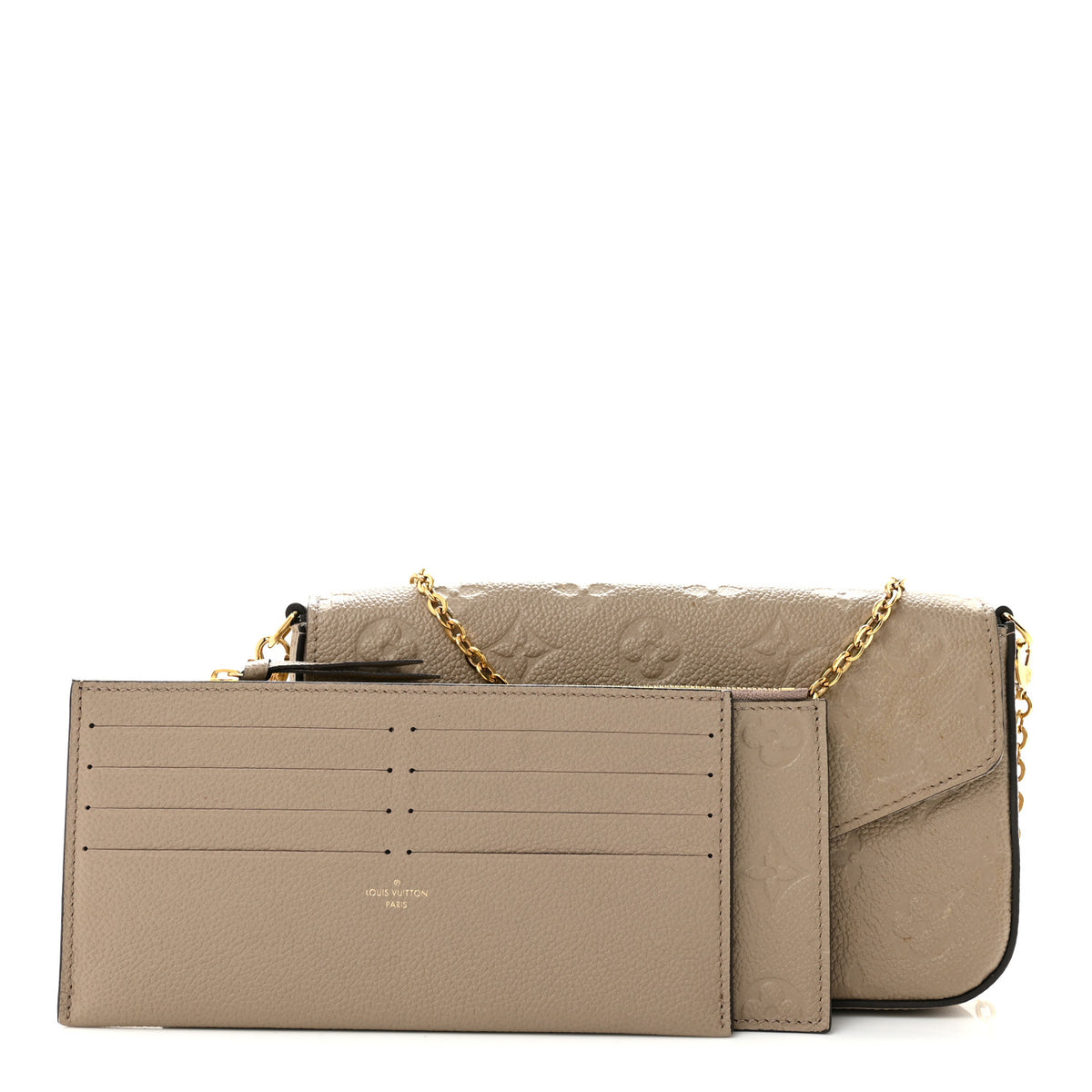 Louis Vuitton Empreinte Pochette Felicie Chain Wallet Tourterelle 3 of 13