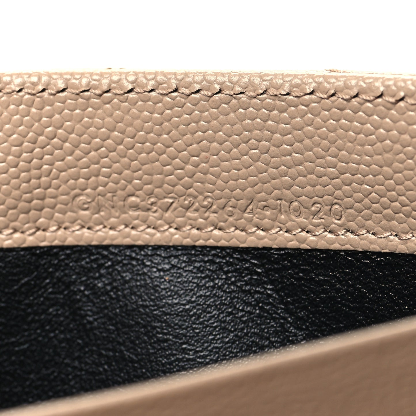 Grain De Poudre Matelasse Chevron Monogram Flap Wallet Dark Beige