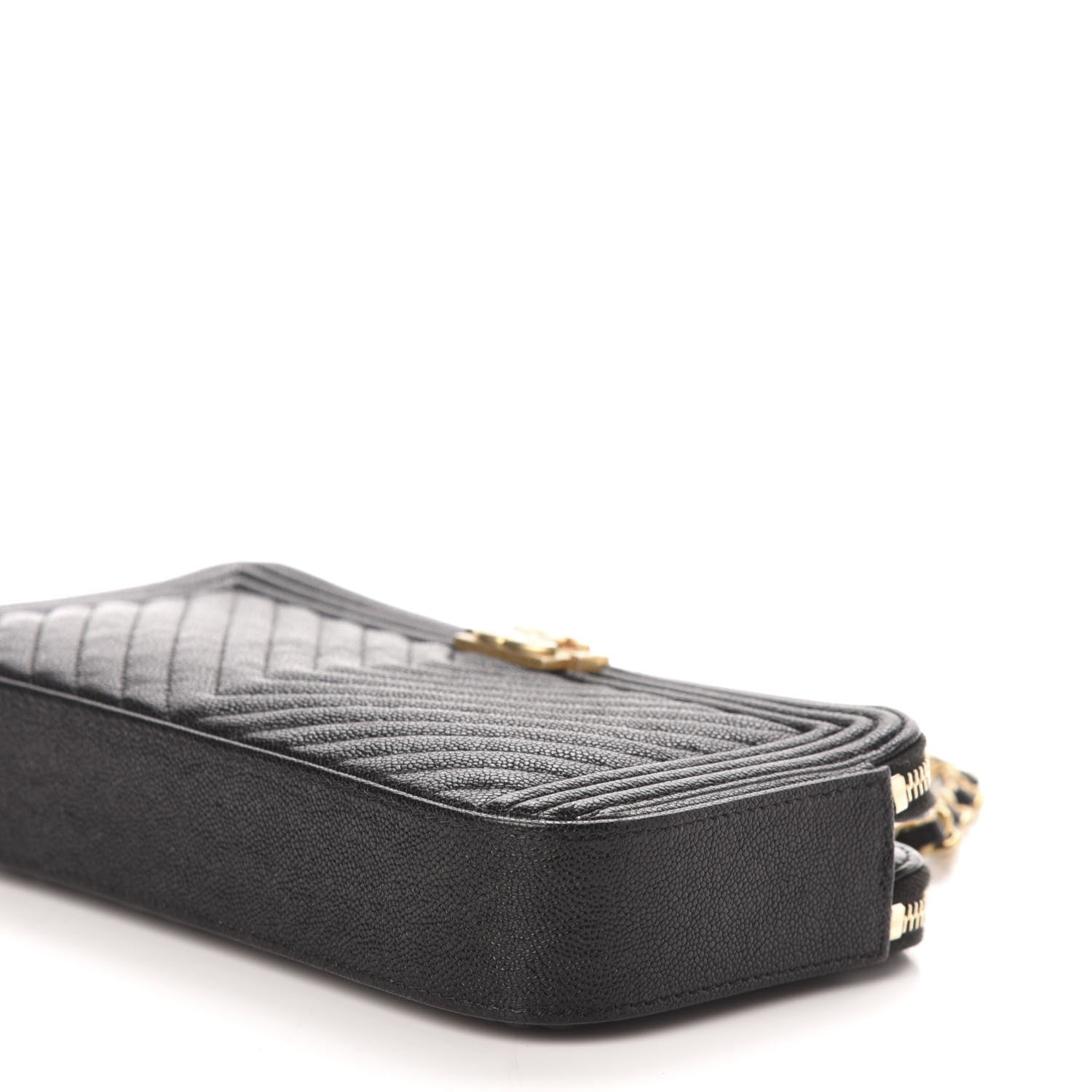 Chanel Caviar Chevron Small Boy Clutch With Chain Black 10 of 12