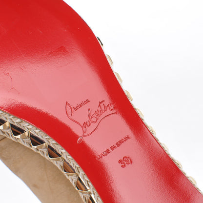 Christian Louboutin Suede Carmel CA 70 Wedge Espadrilles 39 Noisette 6 of 7