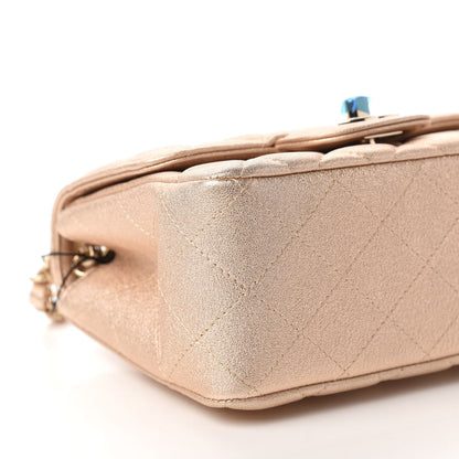 Chanel Metallic Lambskin Quilted Mini Square Flap Gold 6 of 10
