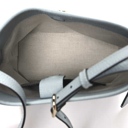 Gucci GG Supreme Monogram Textured Dollar Calfskin Web Small Ophidia Bucket Shoulder Bag Dusty Blue 5 of 10