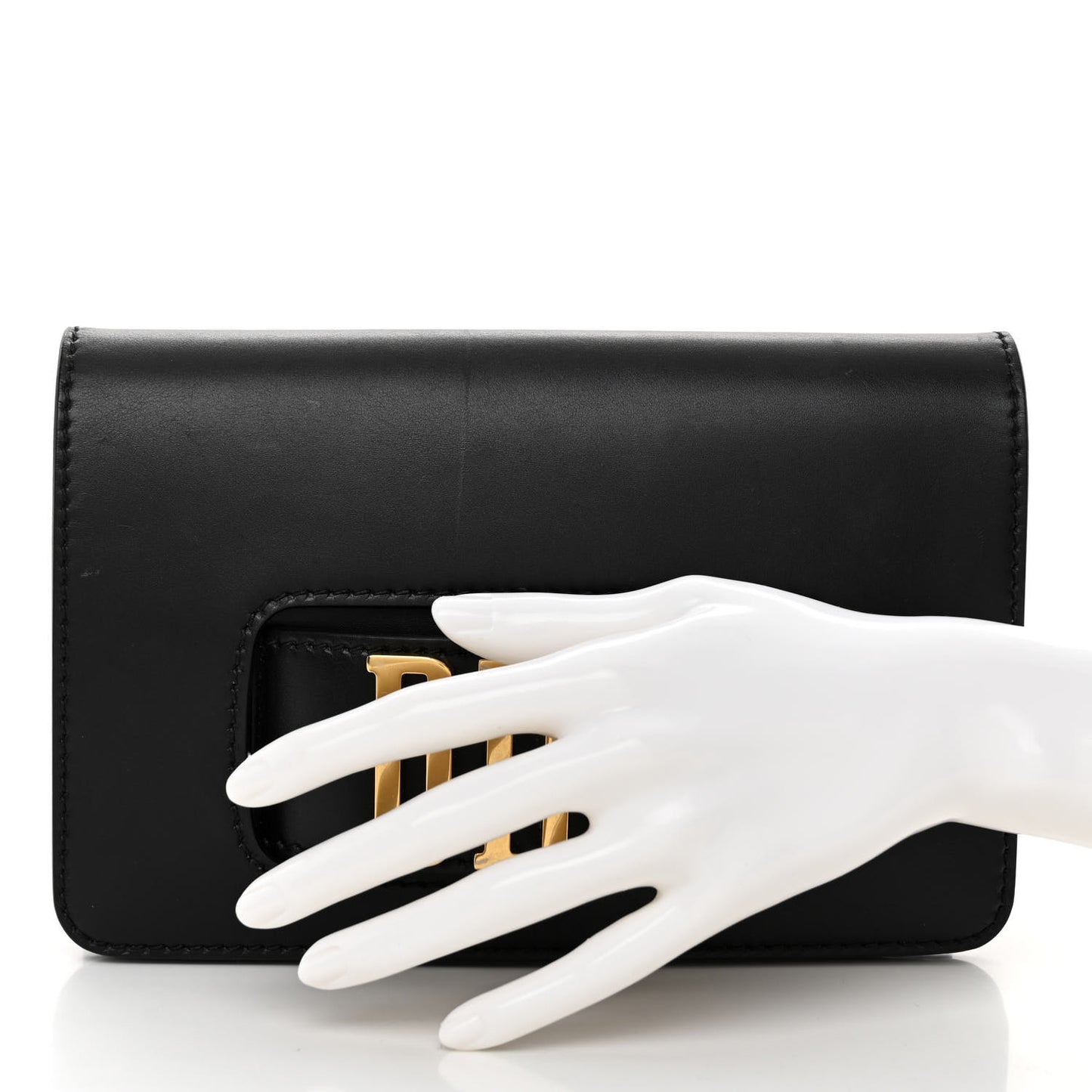 Smooth Calfskin Dio(r)evolution Flap Clutch Black