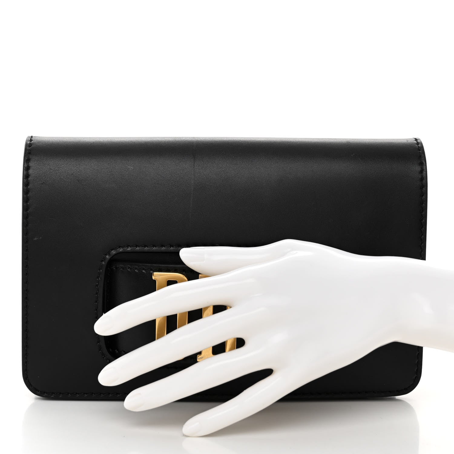 Christian Dior Smooth Calfskin Dio(r)evolution Flap Clutch Black 2 of 9