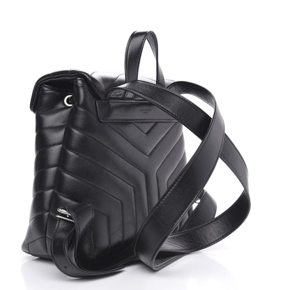 Saint Laurent Calfskin Y Quilted Monogram Small Loulou Backpack Black 2 of 9