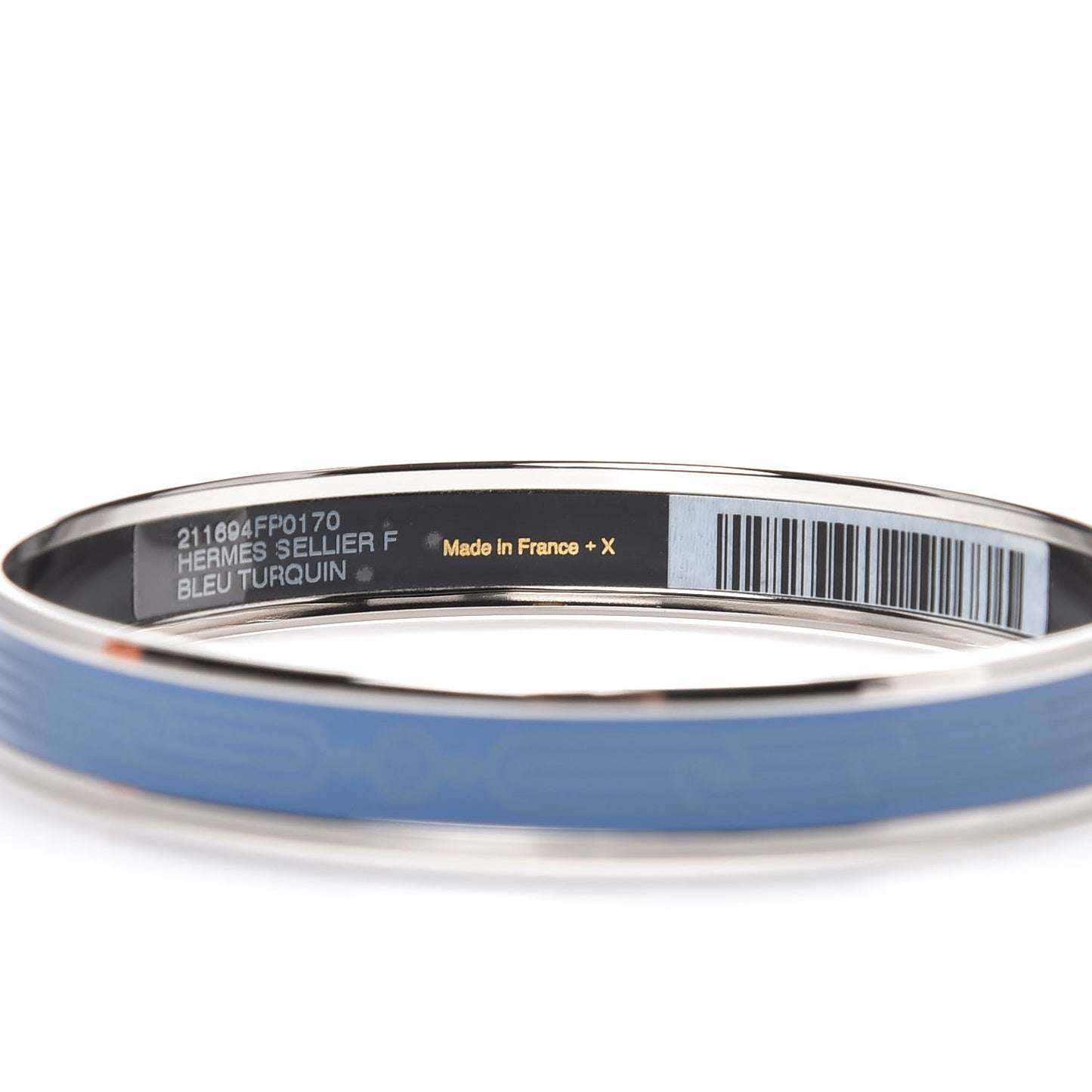 Enamel Printed Narrow Sellier Bracelet 70 Bleu Turquin