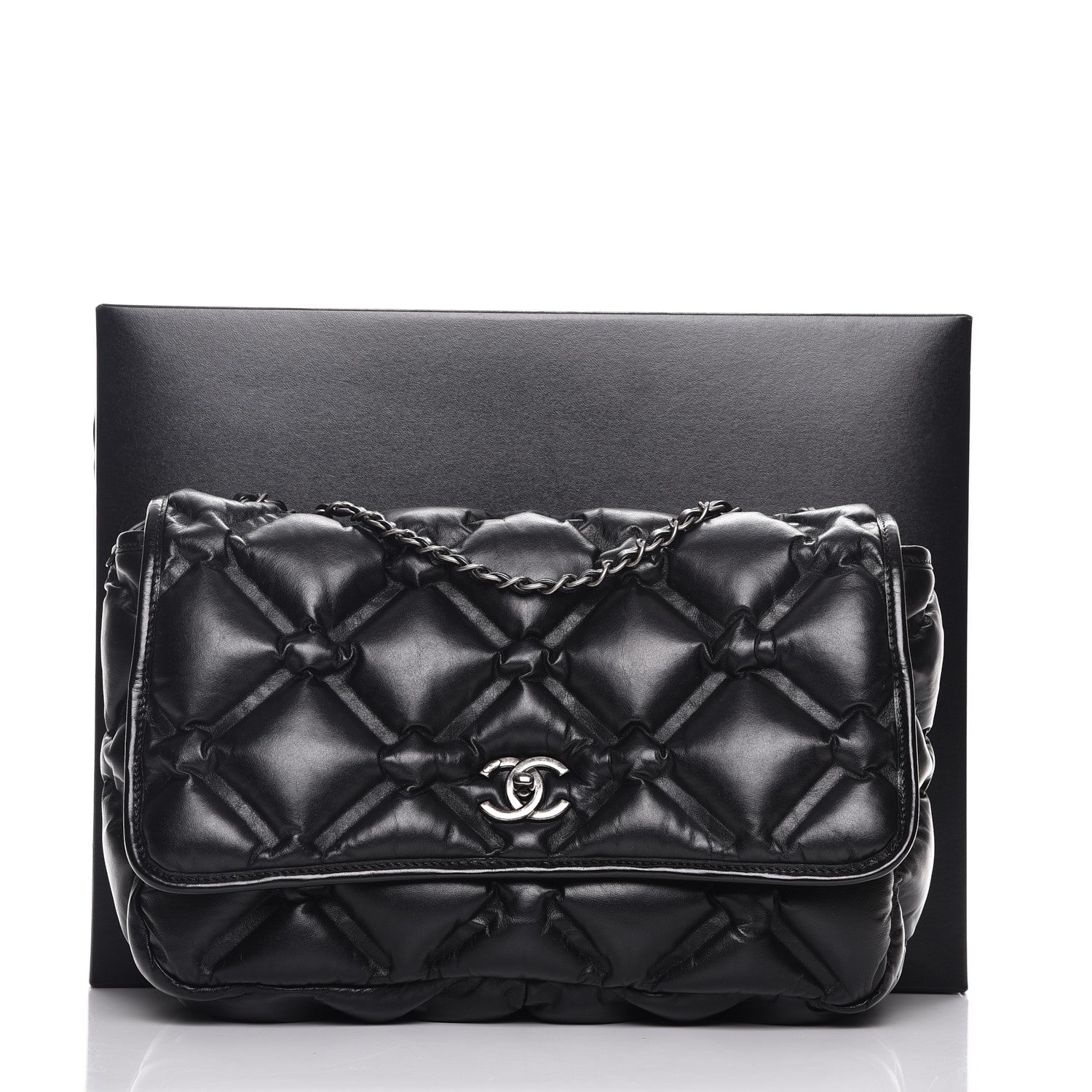 Chanel Calfskin Quilted Large Chesterfield Flap Black 10 of 10
