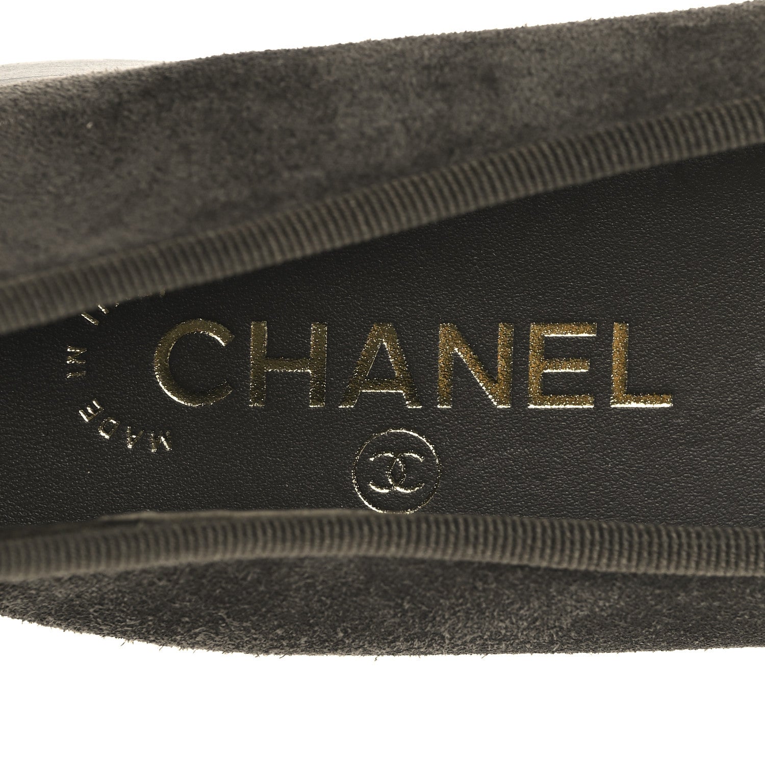 Chanel Suede Calfskin Cap Toe CC Ballerina Flats 36 Dark Khaki Dark Green 9 of 10