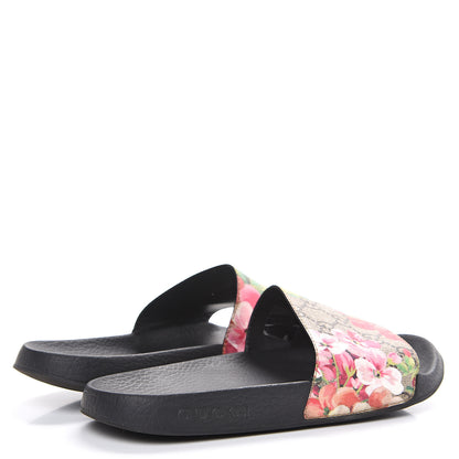 Gucci GG Supreme Monogram Blooms Slide Sandals 37 Beige Multicolor 4 of 8