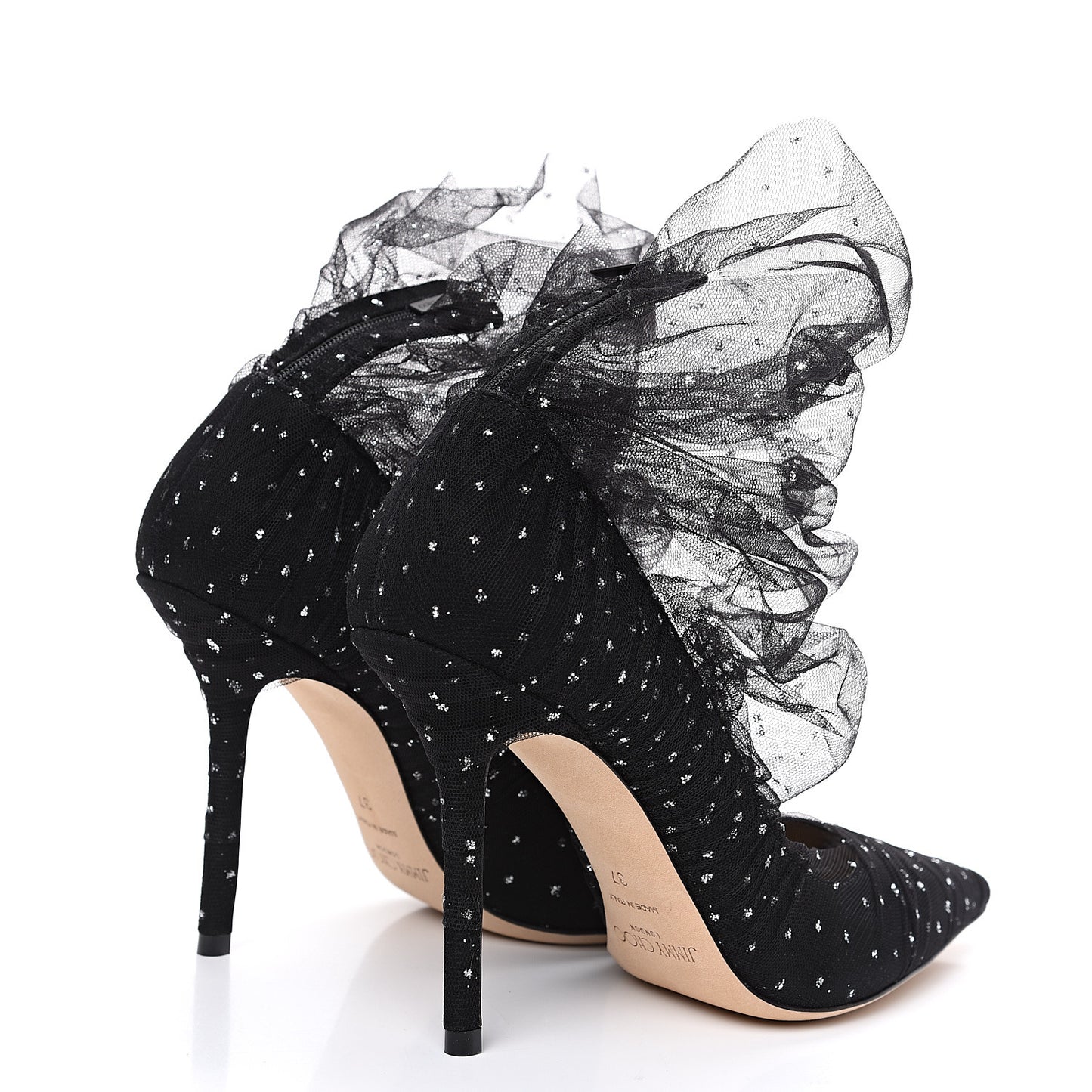 Suede Tulle Lavish 100 Pumps 37 Black Silver