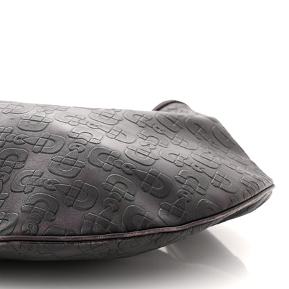 Gucci Calfskin Horsebit Embossed Glam Hobo Burgundy 10 of 17