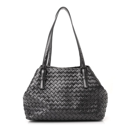 Bottega Veneta Metallic Nappa Intrecciato Small Cesta Tote Steel 1 of 12