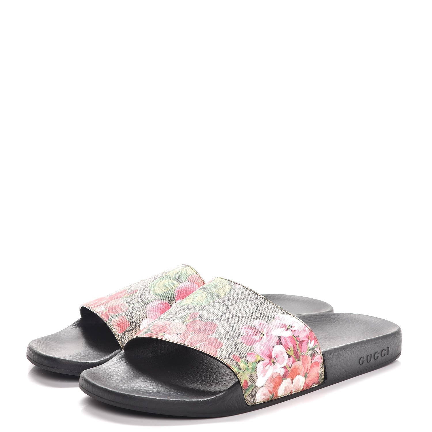 Gucci GG Supreme Monogram Blooms Slide Sandals 42 Beige Multicolor 3 of 9