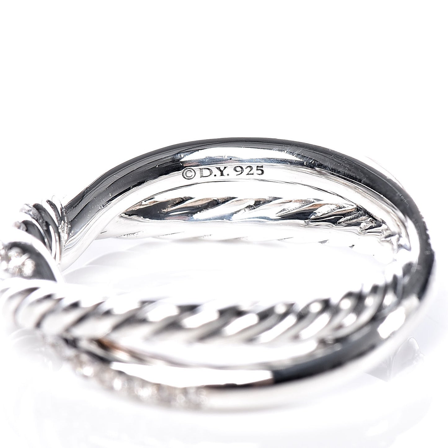 Sterling Silver Diamond Continuance Band Ring 51 5.75