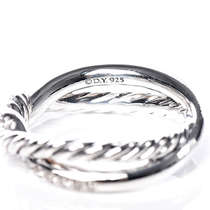 David Yurman Sterling Silver Diamond Continuance Band Ring 51 5.75 4 of 4