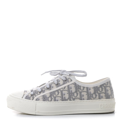 Christian Dior Canvas Oblique Walk'N'Dior Low Top Sneakers 40 Grey Stone 1 of 7