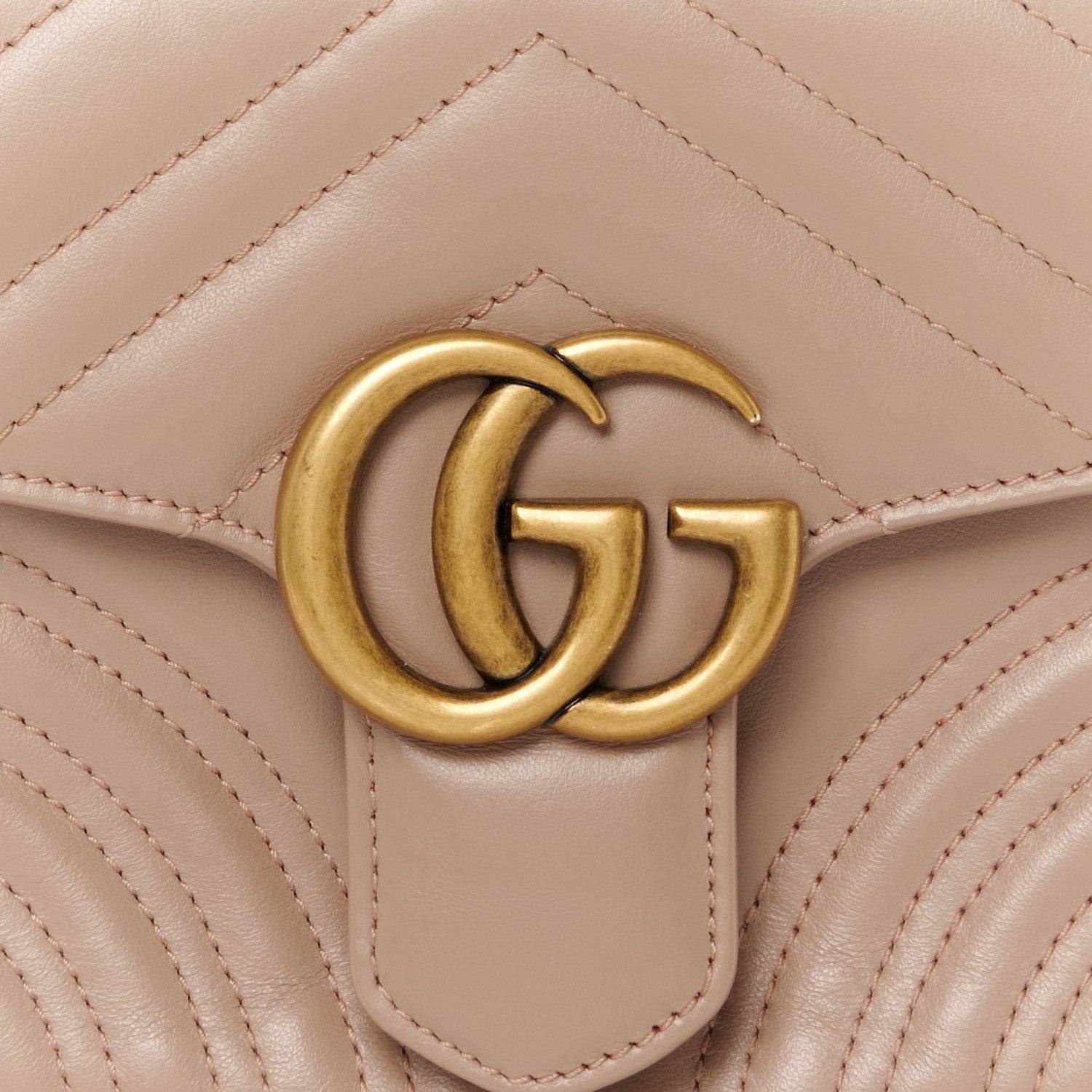 Gucci Calfskin Matelasse Mini GG Marmont Top Handle Shoulder Bag Porcelain Rose 9 of 11