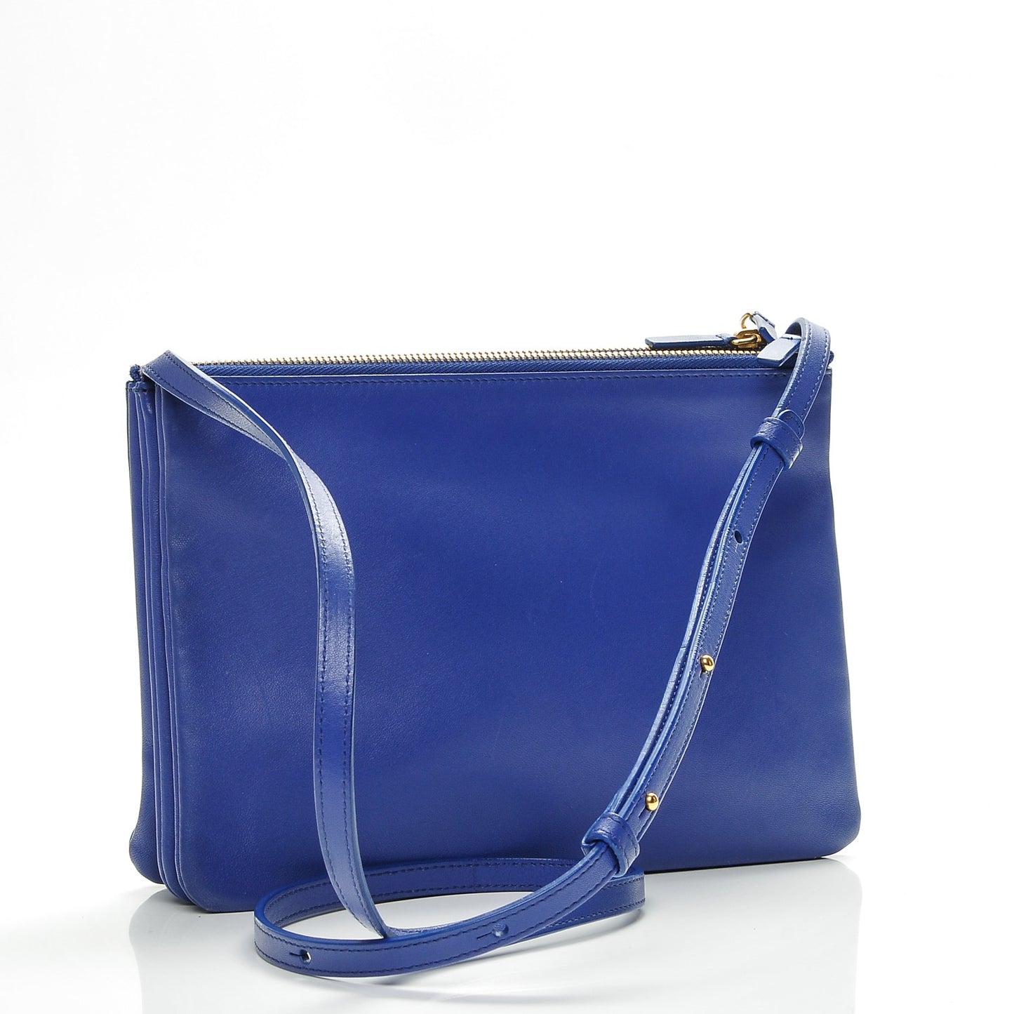 Lambskin Large Trio Crossbody Bag Indigo