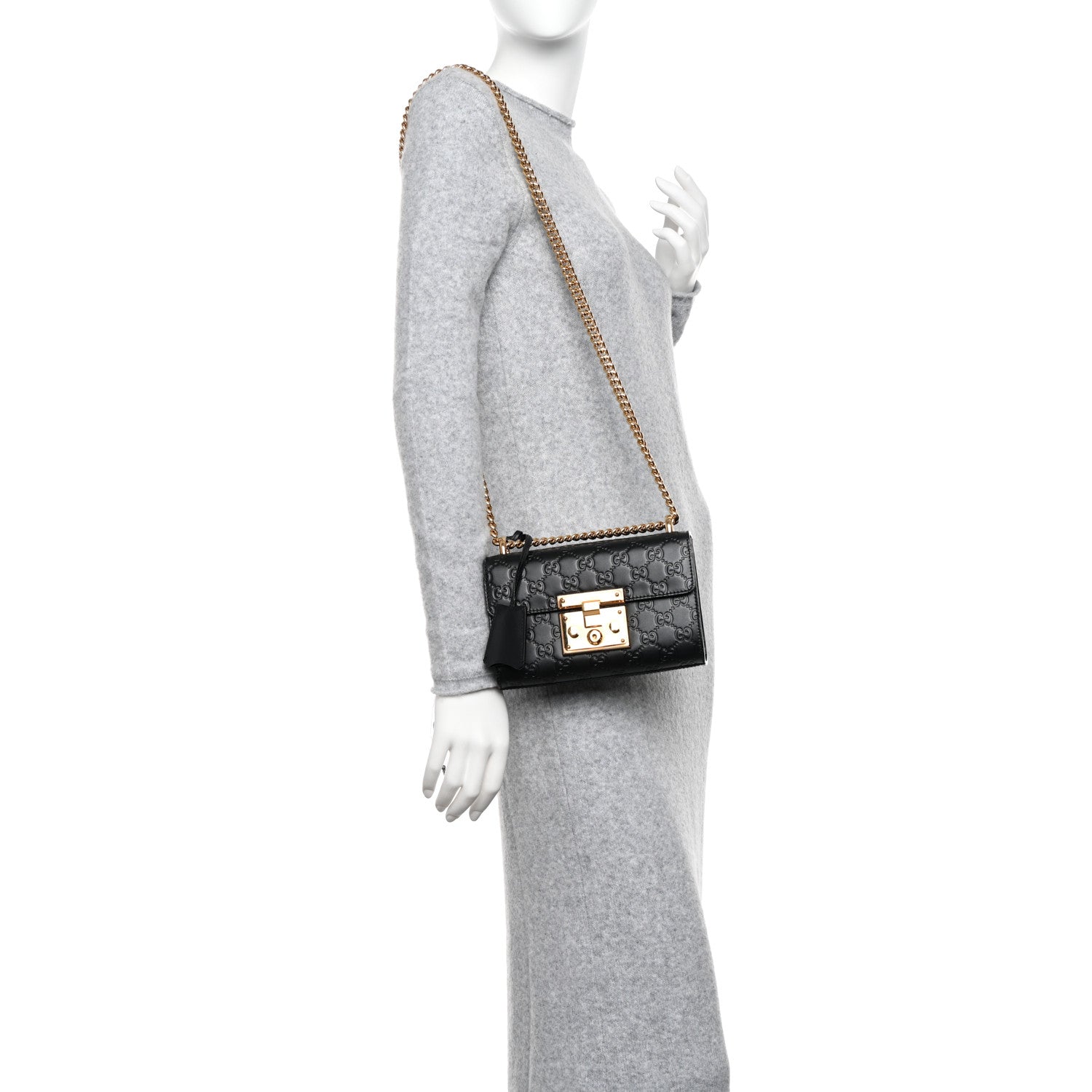 Gucci Guccissima Small Padlock Shoulder Bag Black 2 of 16