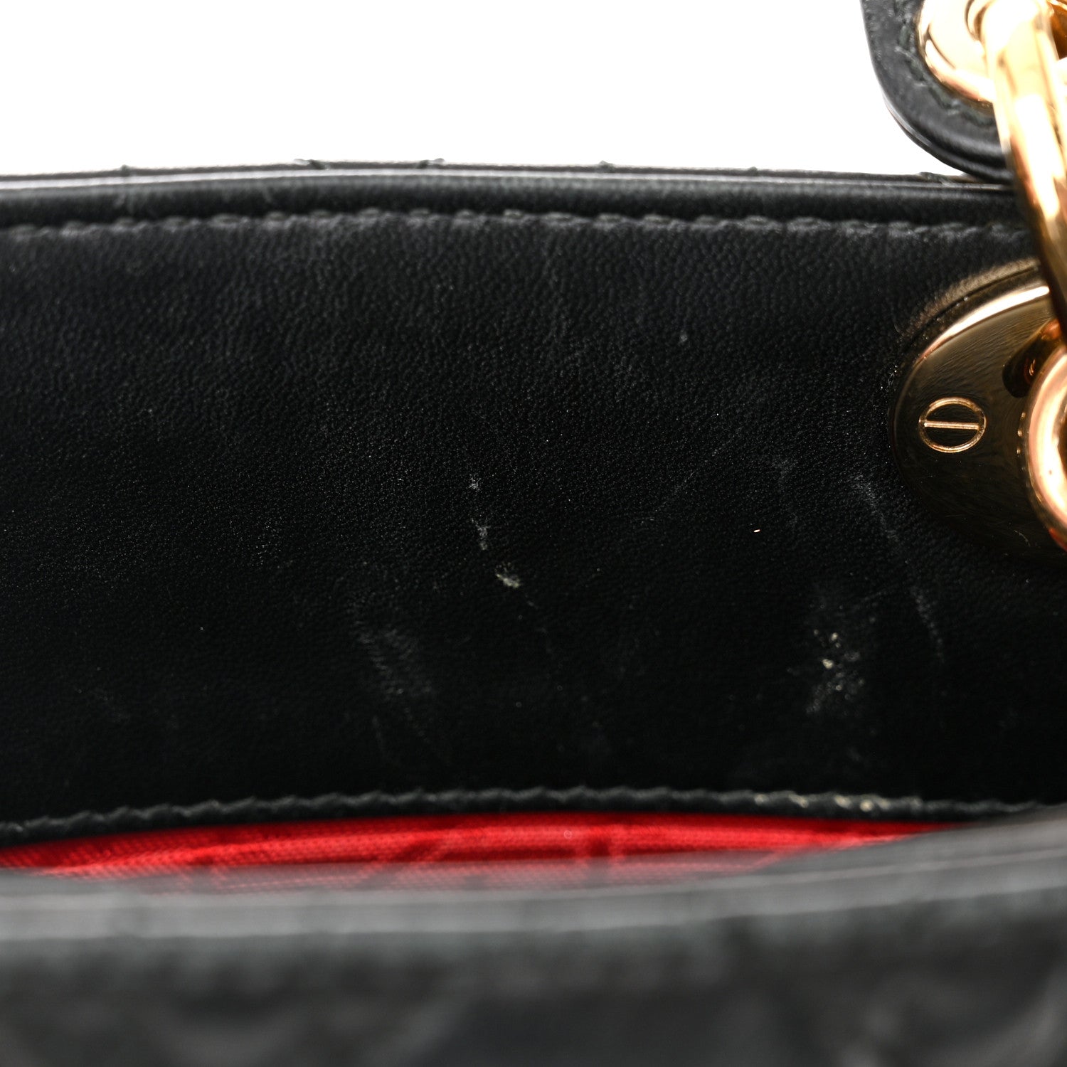 Christian Dior Lambskin Cannage Small Lucky Badges My Lady Dior Black 14 of 16