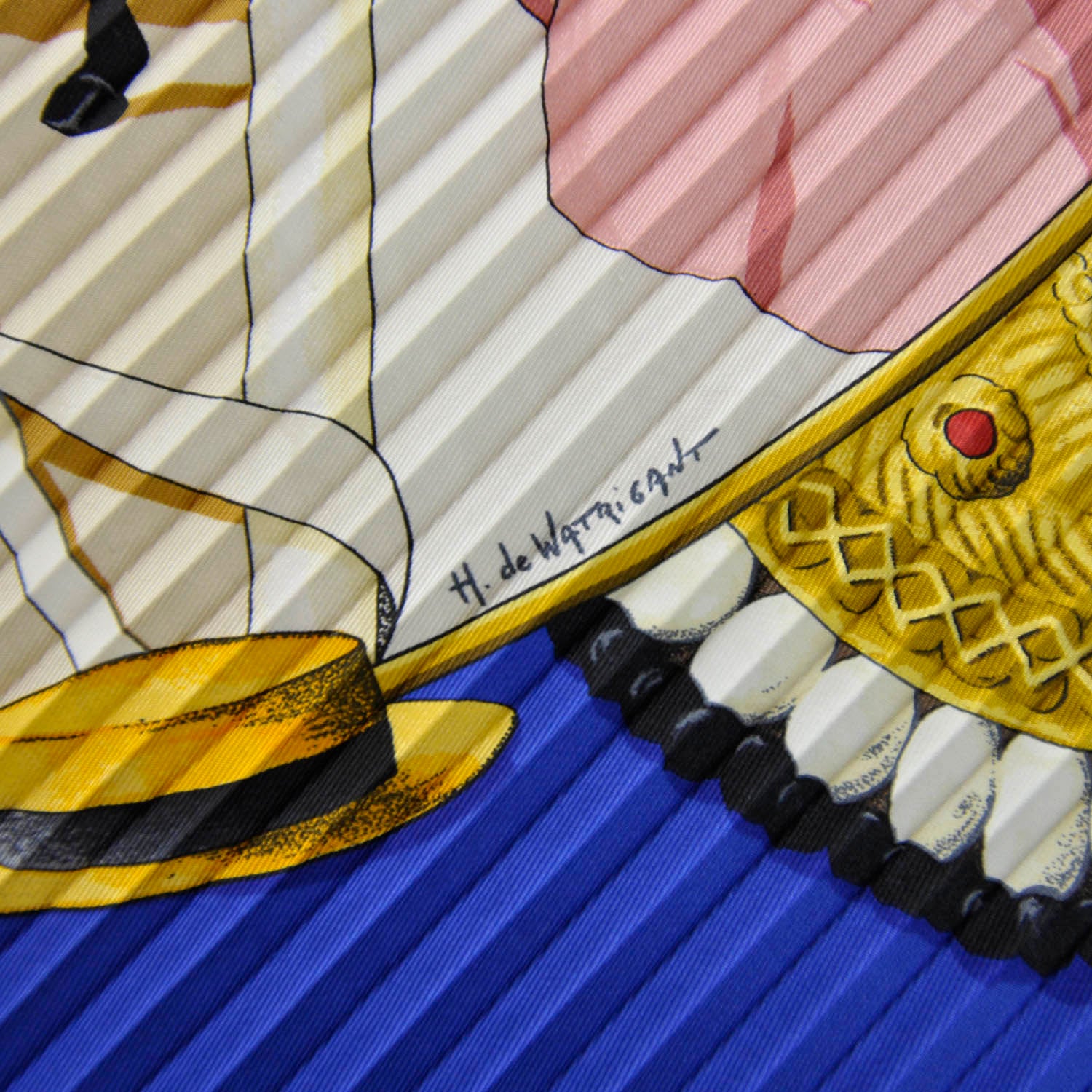 Hermes Silk Plisse Plaza De Toros Scarf 90 2 of 4