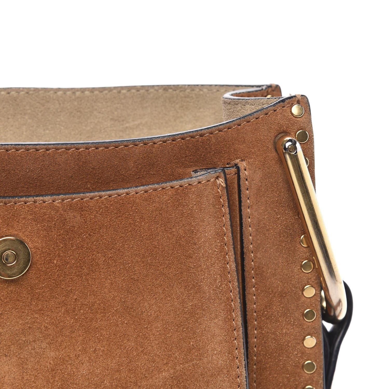 Chloe Suede Calfskin Braided Mini Hudson Shoulder Bag Caramel 14 of 15
