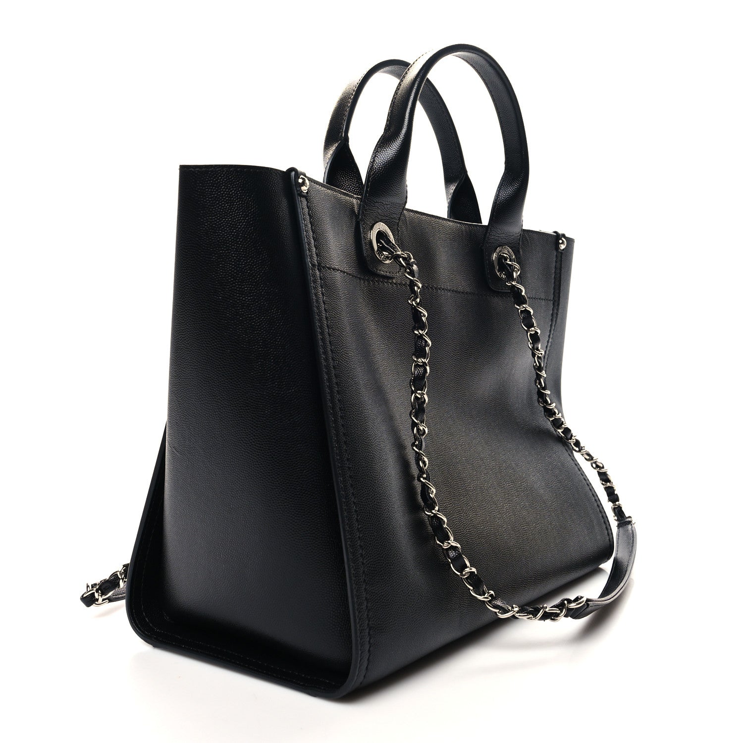 Chanel Caviar Small Studded Deauville Tote Black 3 of 11