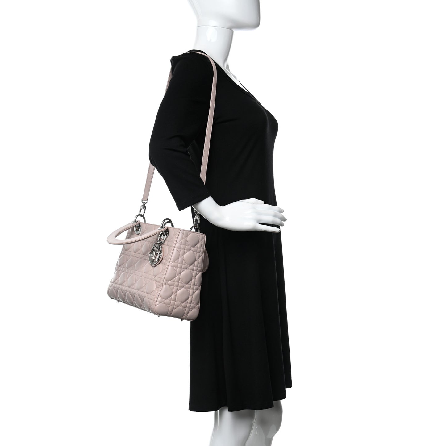Lambskin Cannage Medium Lady Dior Light Pink