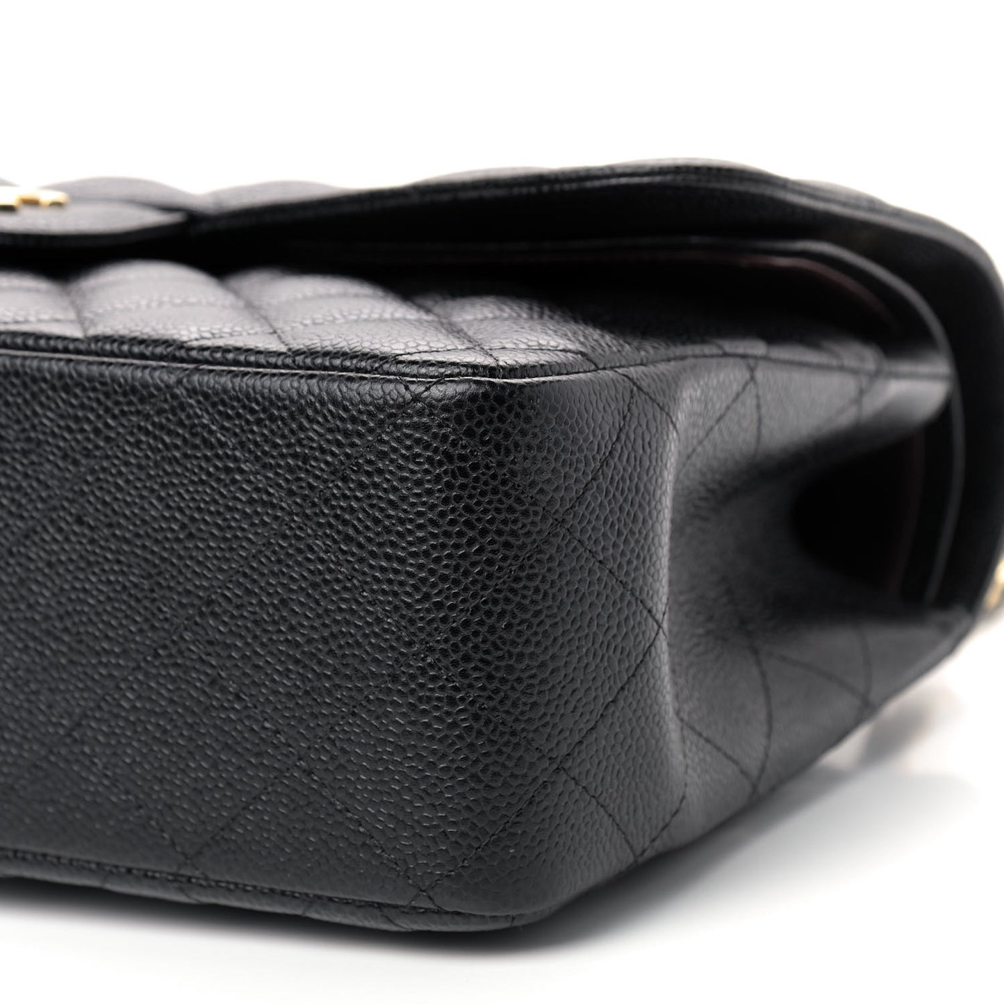 Caviar Quilted Jumbo Double Flap Black