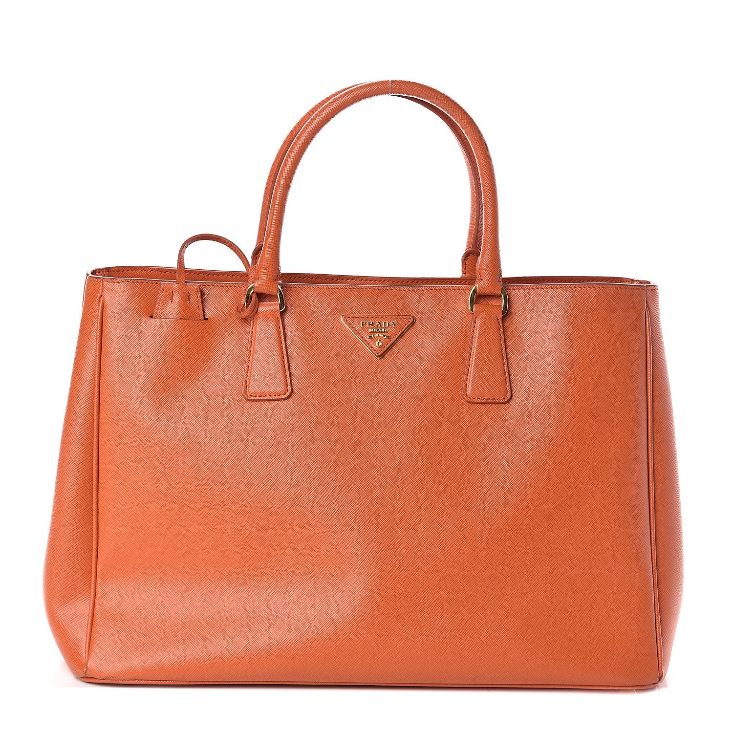 Prada Saffiano Lux Large Tote Papaya 1 of 8