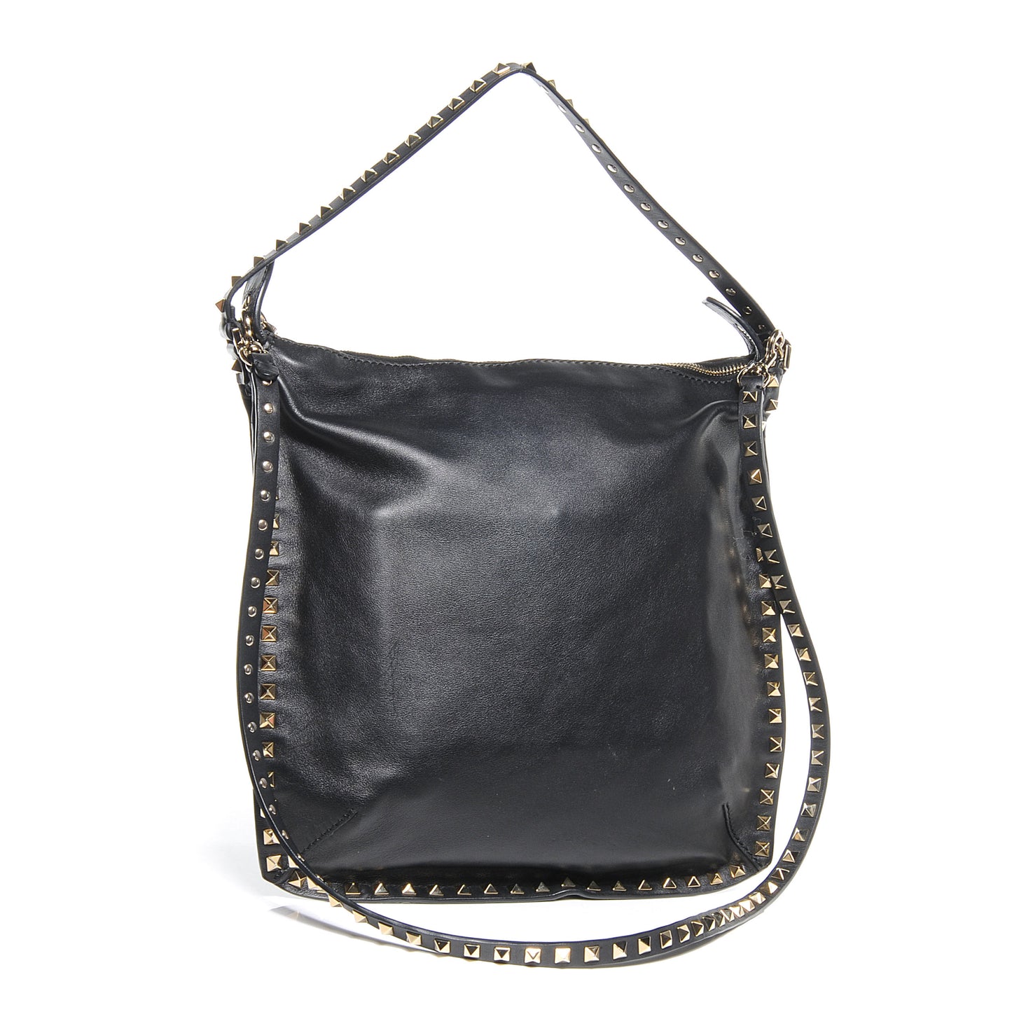 Vitello Small Rockstud Hobo Black