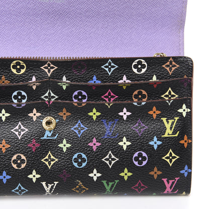 Louis Vuitton Monogram Multicolor Sarah Wallet Black Violet 9 of 11