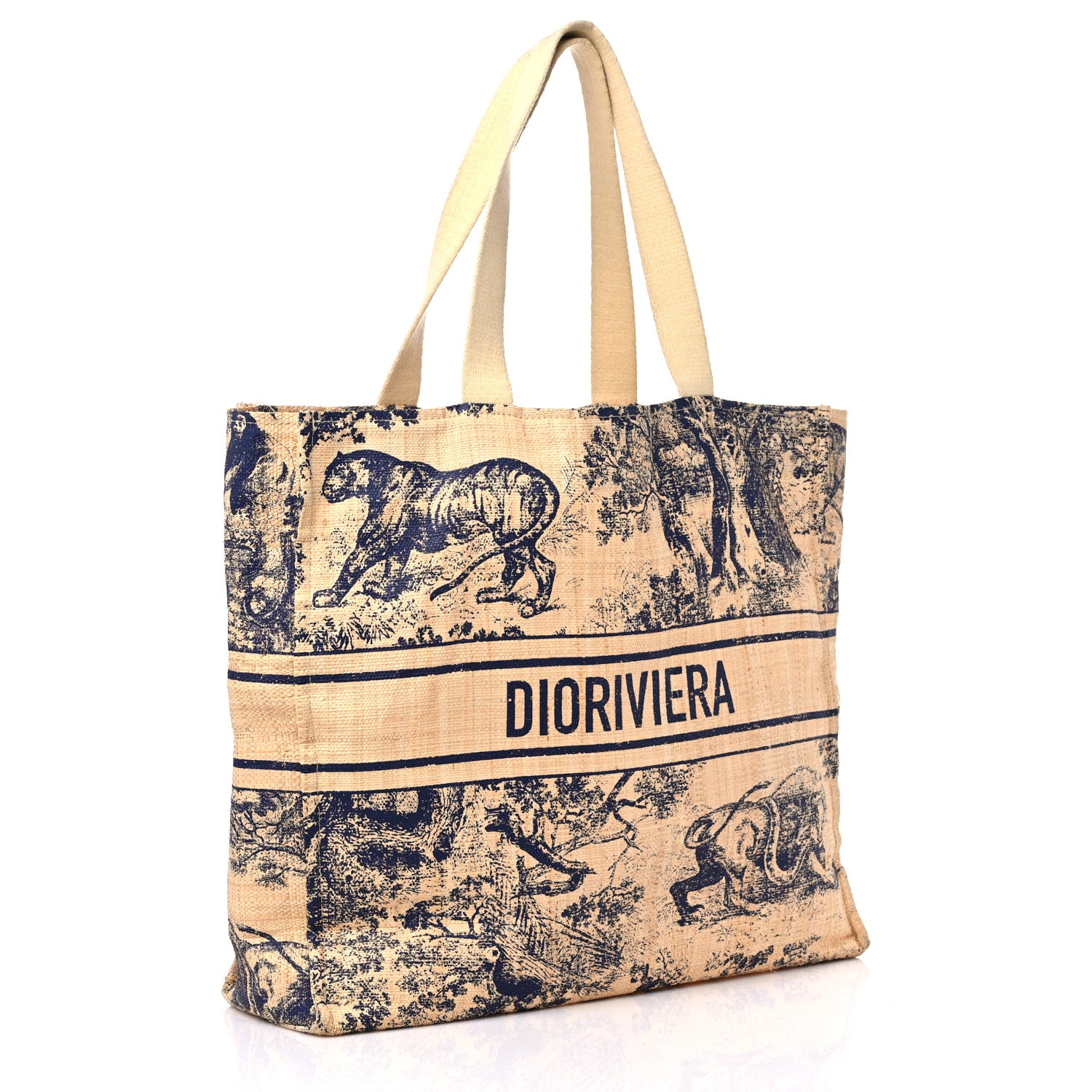 Christian Dior Straw Dioriviera Tote Beige 3 of 9