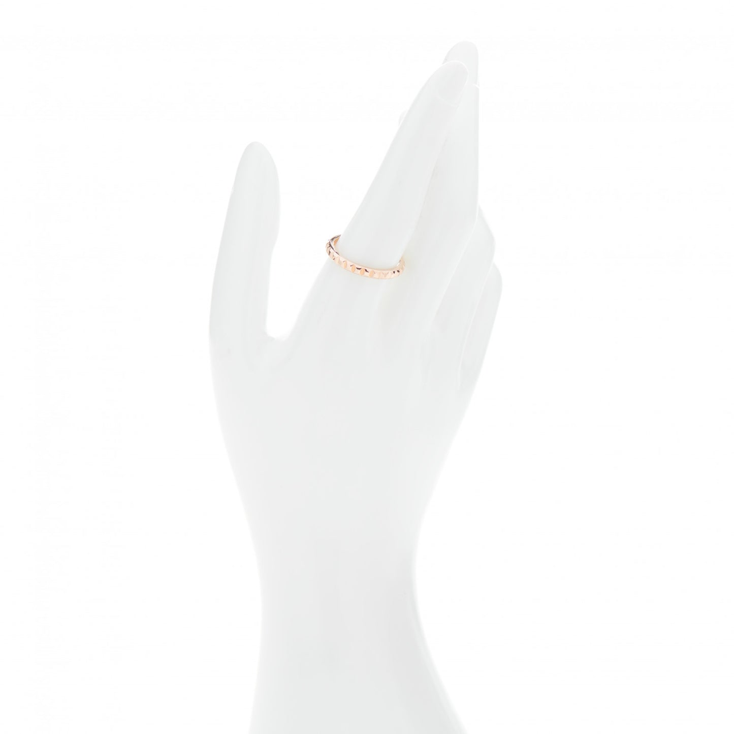 18K Pink Gold Medium Clou De Paris Wedding Band Ring 60 9.25