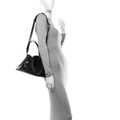 Jimmy Choo Smooth Shiny Calfskin Cinch M Bucket Bag Black 3 of 10