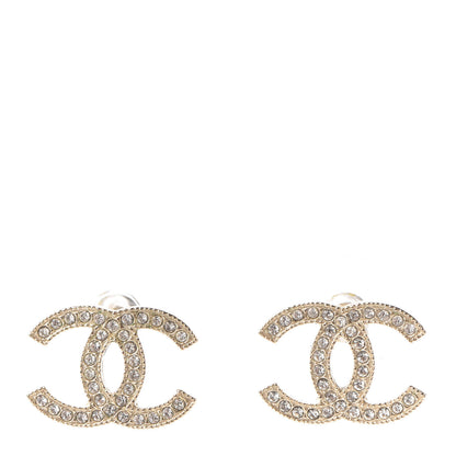 Chanel Crystal CC Earrings Gold 1 of 4