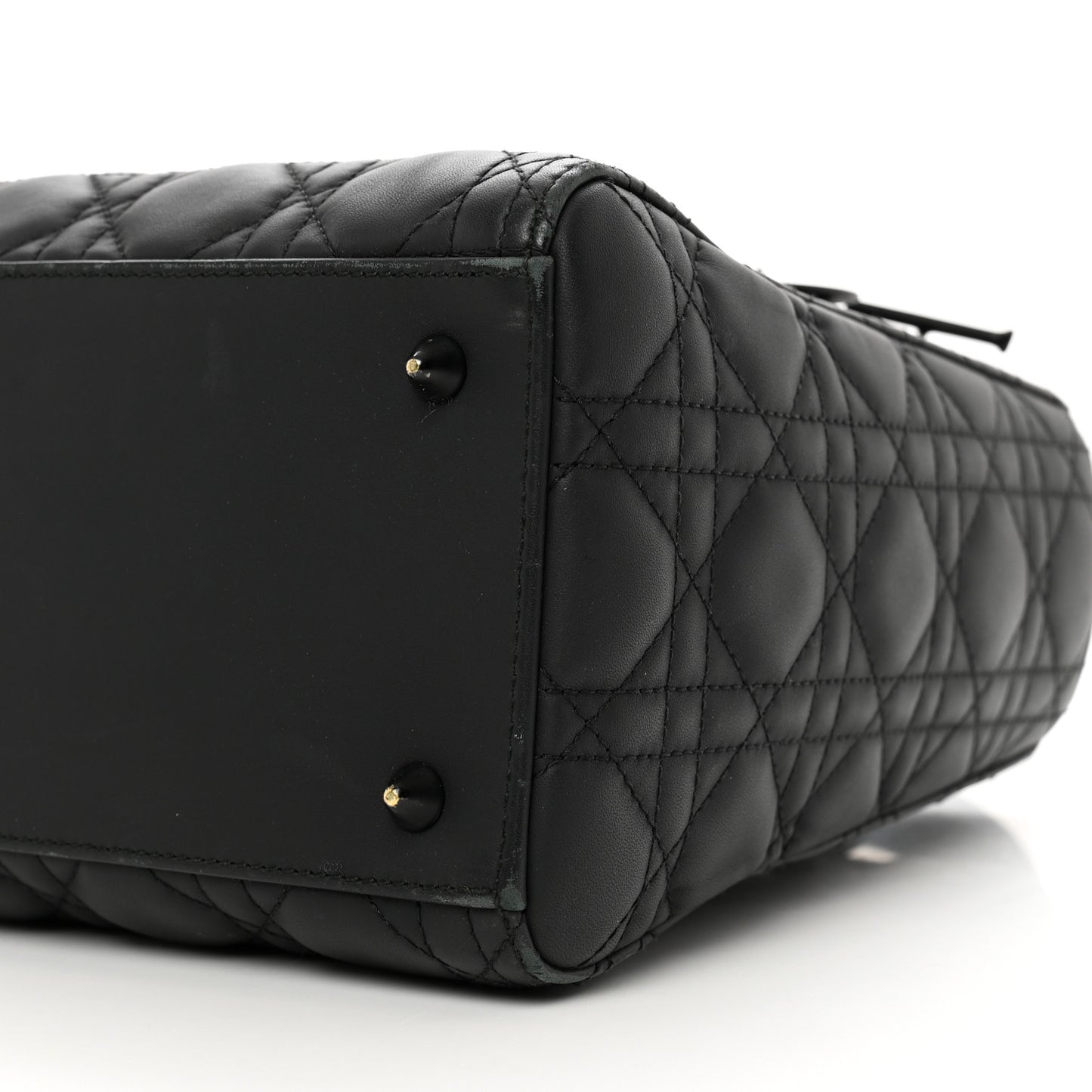 Ultra Matte Calfskin Cannage Medium Lady Dior Black